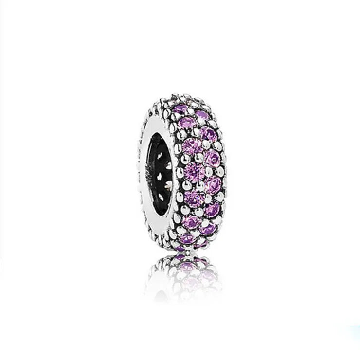 High Quality 925 Silver White Pink Zircon Bead Clip Daisy, Car, Bag Suitable For Original Bracelets DIY AccessoriesCharm Jewelry