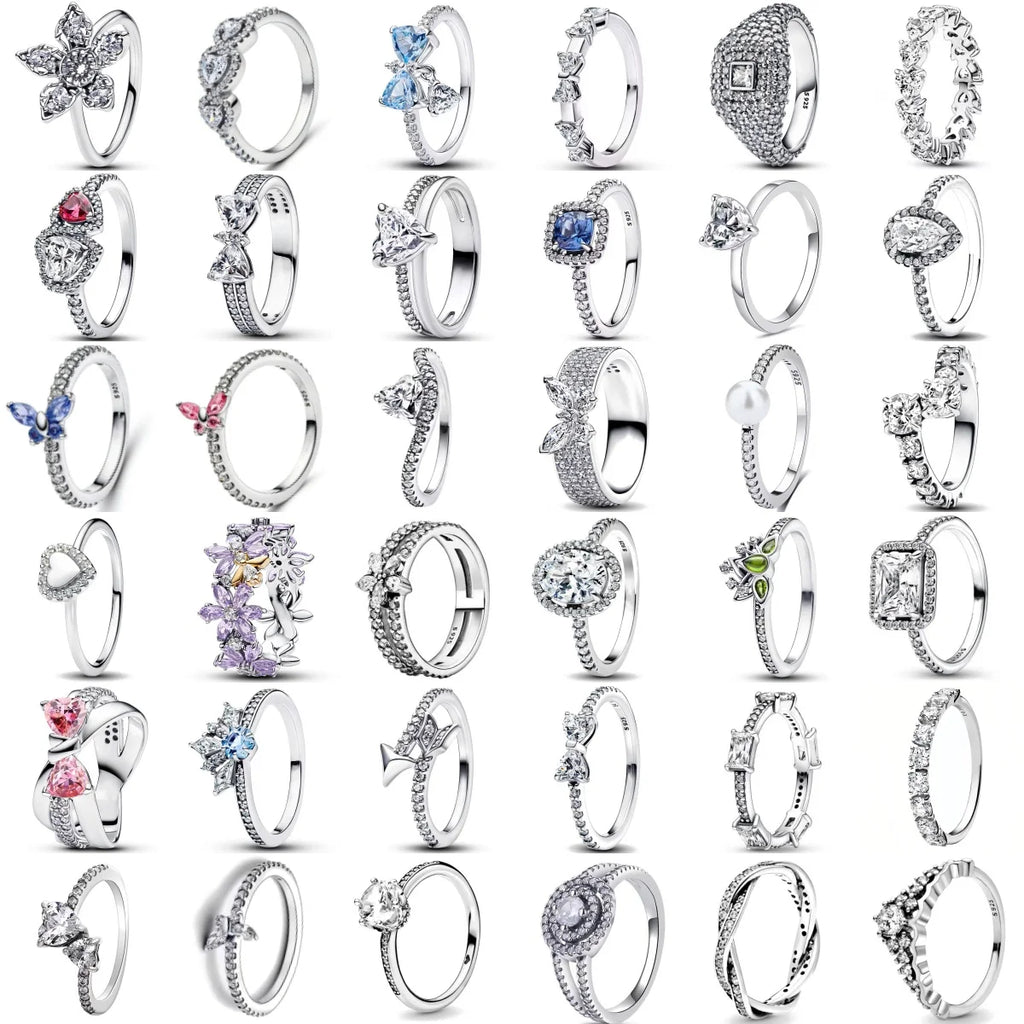 New S925 Silver Shining zircon Ring Women Geometric Design Minimalist Fashion Jewelry Engagement Wedding Party Gifts Trendy