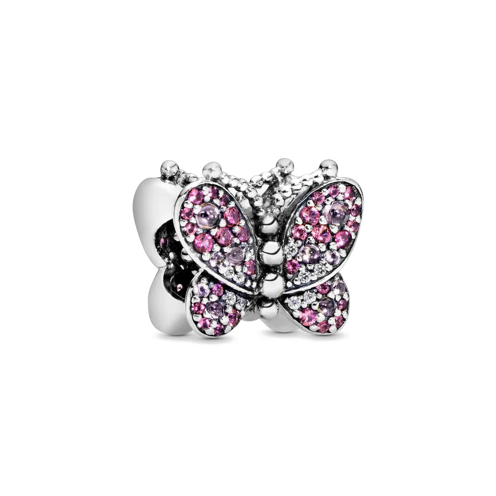 New 925 Sterling Silver Butterfly Flower Bell Charm Of Ley 925 Chain Bead Fit Original Bracelet Accessories DIY Ladies Jewelry