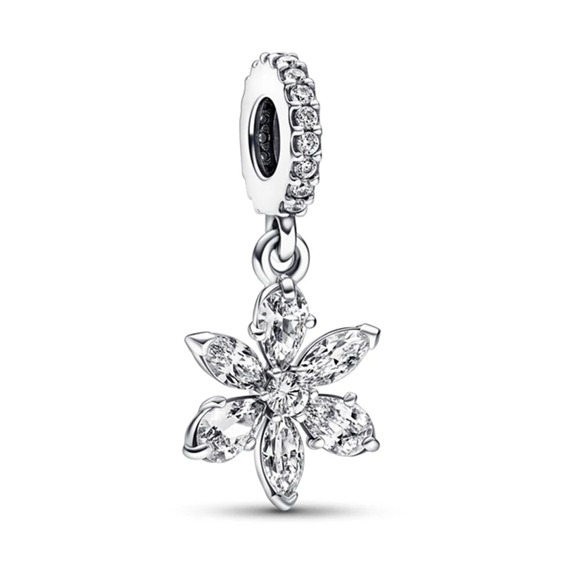 New 925 Sterling Silver Butterfly Flower Bell Charm Of Ley 925 Chain Bead Fit Original Bracelet Accessories DIY Ladies Jewelry