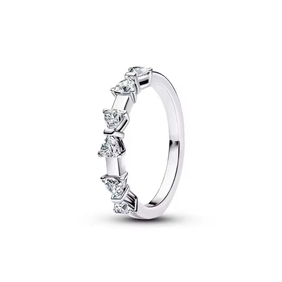 New S925 Silver Shining zircon Ring Women Geometric Design Minimalist Fashion Jewelry Engagement Wedding Party Gifts Trendy
