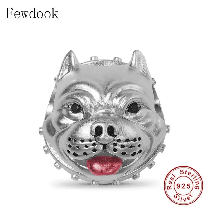 Fit Original Charm Bracelet Authentic 925 Sterling Silver Lovely Yorkie Dog With Bow In Head Bead For Making Women Berloque 2022