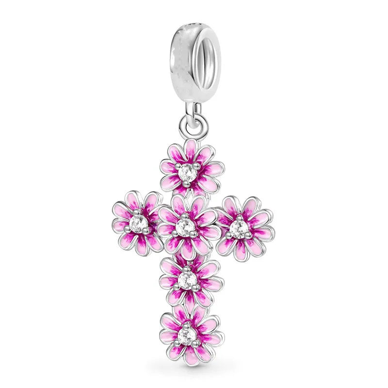 Europe New 925 Silver Tai Chi Bead Buddha Charm cross Saint Pendant DIY Women man Jewelry Fit Original Bracelet Accessories Gift