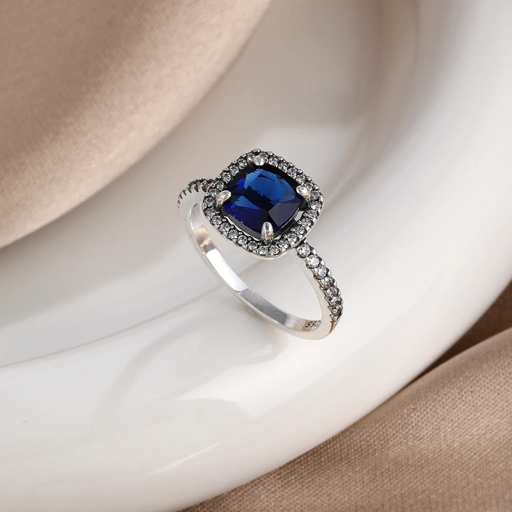 New S925 Silver Shining zircon Ring Women Geometric Design Minimalist Fashion Jewelry Engagement Wedding Party Gifts Trendy