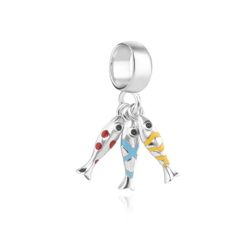 New 925 Sterling Silver Charm Fit Original Bracelet Accessories Women Jewelry Blue Ocean Series Mermaid Sea Shell Octopus