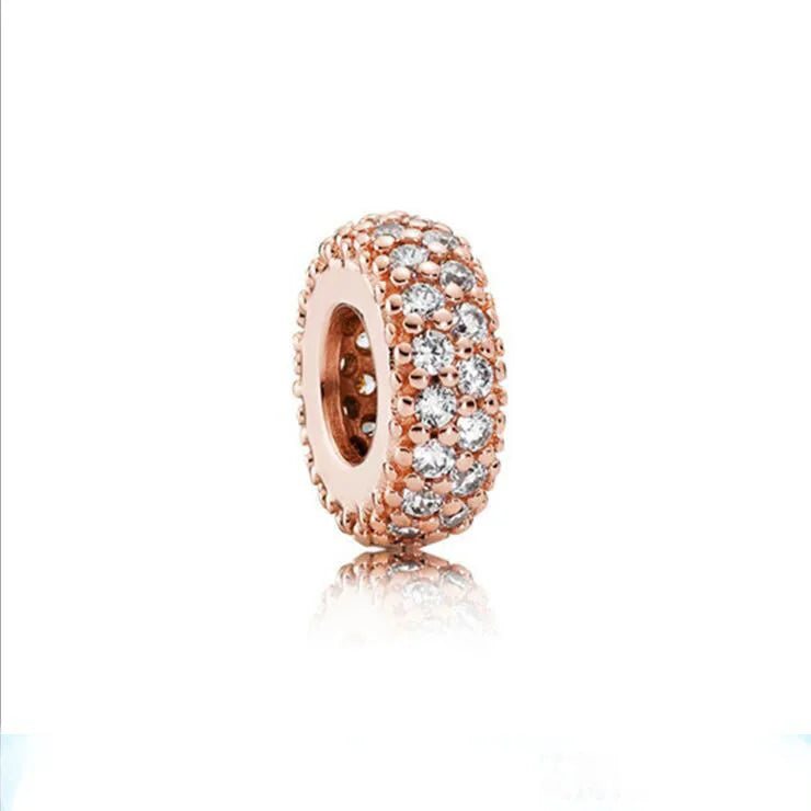 High Quality 925 Silver White Pink Zircon Bead Clip Daisy, Car, Bag Suitable For Original Bracelets DIY AccessoriesCharm Jewelry