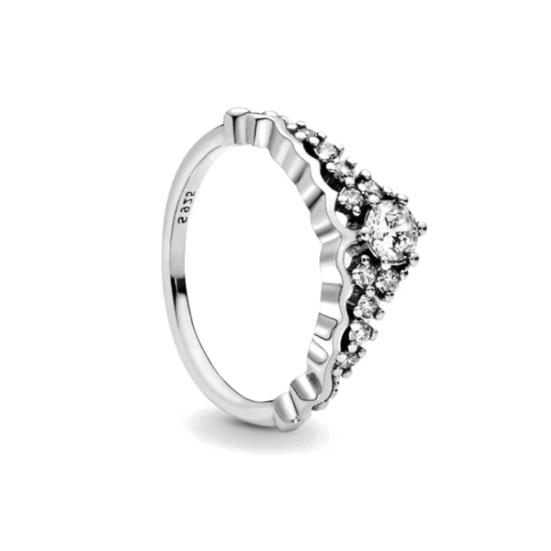 New S925 Silver Shining zircon Ring Women Geometric Design Minimalist Fashion Jewelry Engagement Wedding Party Gifts Trendy