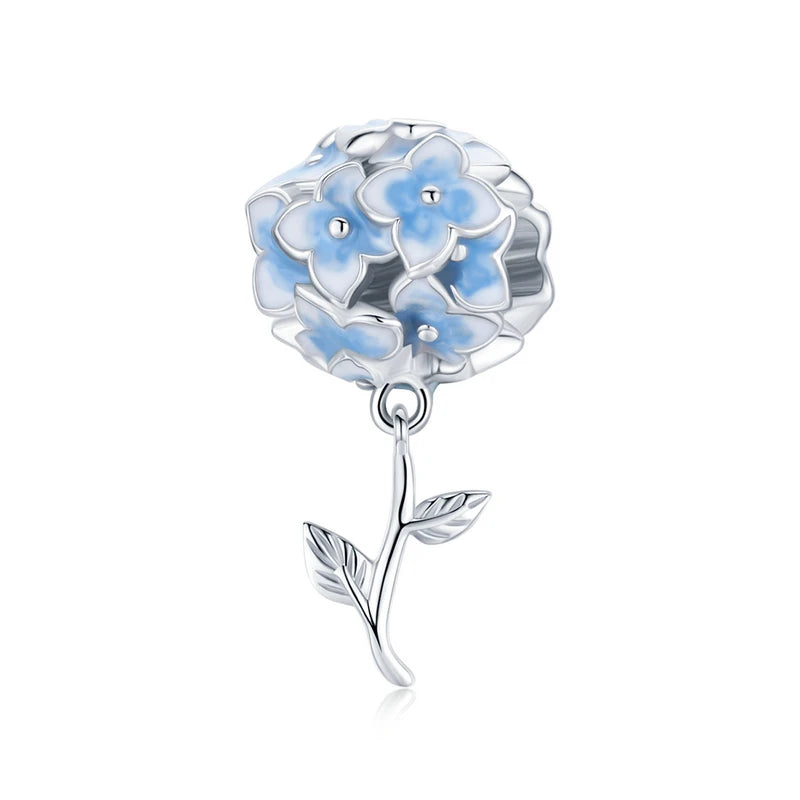 BISAER Secret Garden Beads 925 Sterling Silver Flower Bee Cat Animal Charms Pendant Fit DIY Bracelet Necklace Jewelry