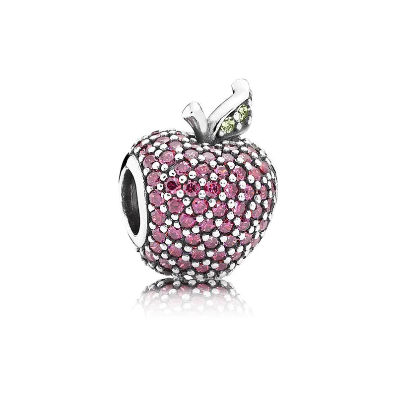 High Quality 925 Silver White Pink Zircon Bead Clip Daisy, Car, Bag Suitable For Original Bracelets DIY AccessoriesCharm Jewelry