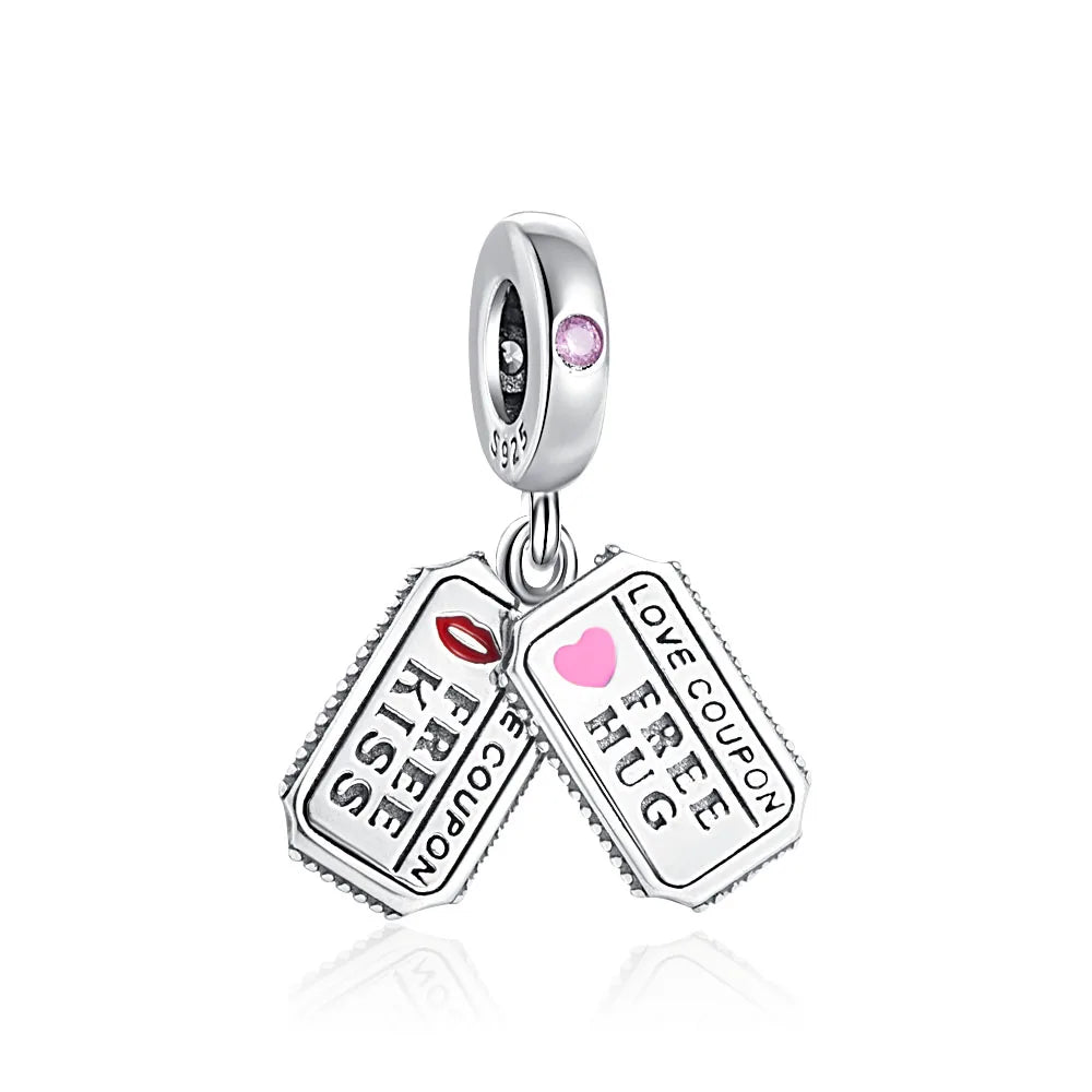 High Quality 925 Silver White Pink Zircon Bead Clip Daisy, Car, Bag Suitable For Original Bracelets DIY AccessoriesCharm Jewelry