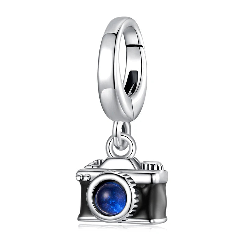 BAMOER Travel Serise Solid 925 Sterling Silver Passport Camera Airplane Charm Pendant fit Original Bracelet DIY Jewelry Beads