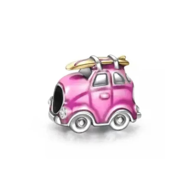 925 Silver Means Of Transportation Helmet Airplane Automobile Charms Fit Original Bracelet Bead Trinket DIY Women Jewelry Gift