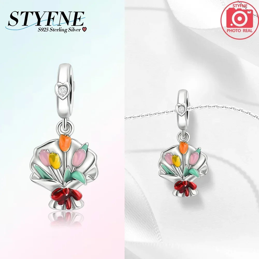 Exquisite 925 Sterling Silver Polychromatic Zircon Star Turtle Starfish Charms Beads Fit Original Bracelet Jewelry Holiday Gift