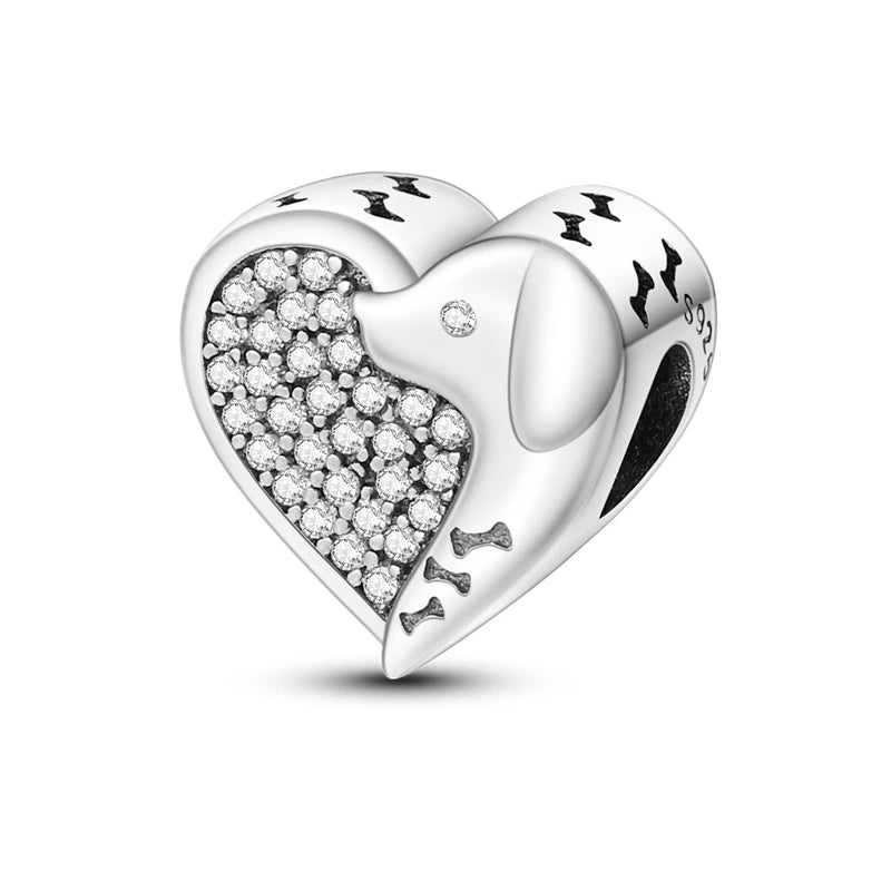 Heart Shape Series 925 Sterling Silver Charms Beads Fit Original Bangle Bracelet Pendants Diy Jewelry Gift For Women