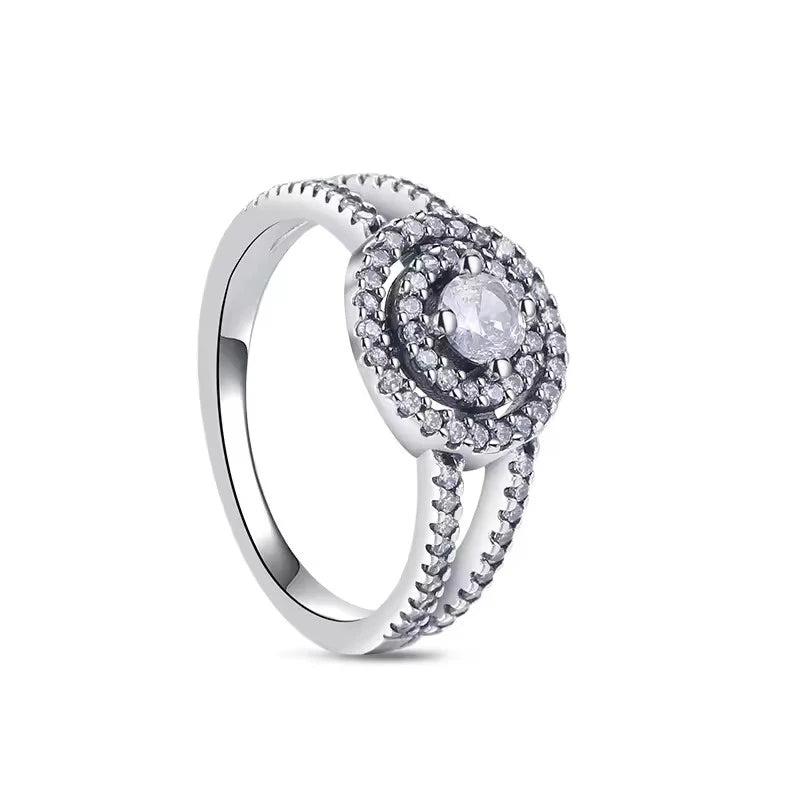 New S925 Silver Shining zircon Ring Women Geometric Design Minimalist Fashion Jewelry Engagement Wedding Party Gifts Trendy