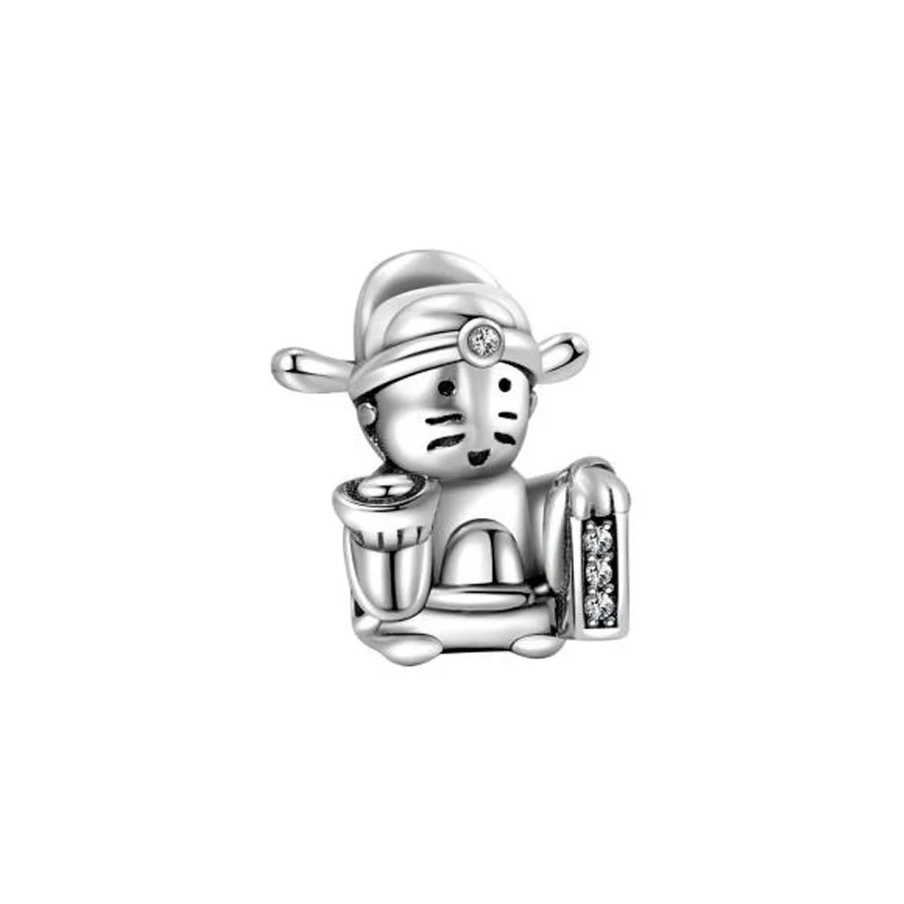 Europe New 925 Silver Tai Chi Bead Buddha Charm cross Saint Pendant DIY Women man Jewelry Fit Original Bracelet Accessories Gift