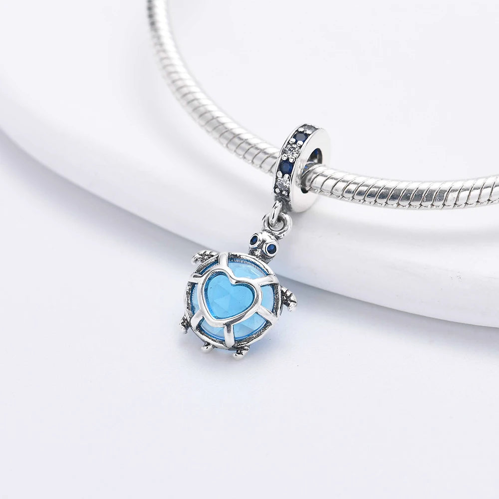 New 925 Sterling Silver Charm Fit Original Bracelet Accessories Women Jewelry Blue Ocean Series Mermaid Sea Shell Octopus