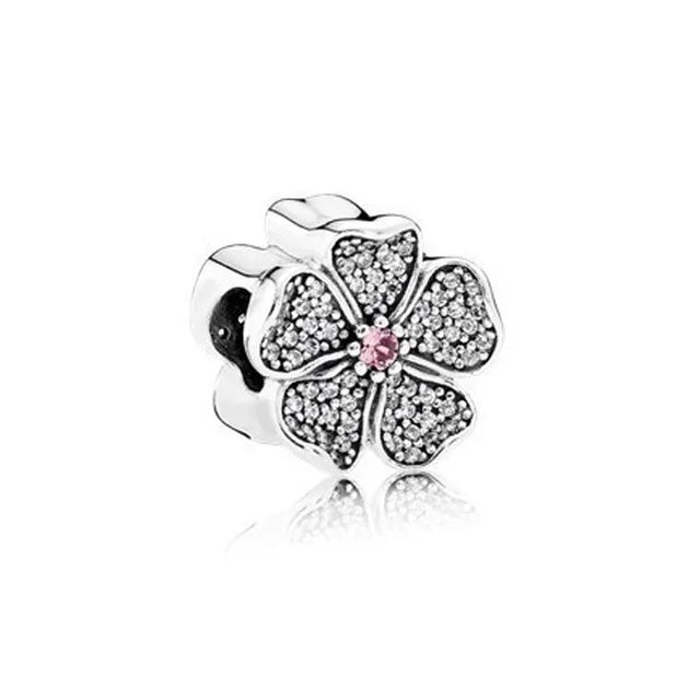 New 925 Sterling Silver Butterfly Flower Bell Charm Of Ley 925 Chain Bead Fit Original Bracelet Accessories DIY Ladies Jewelry