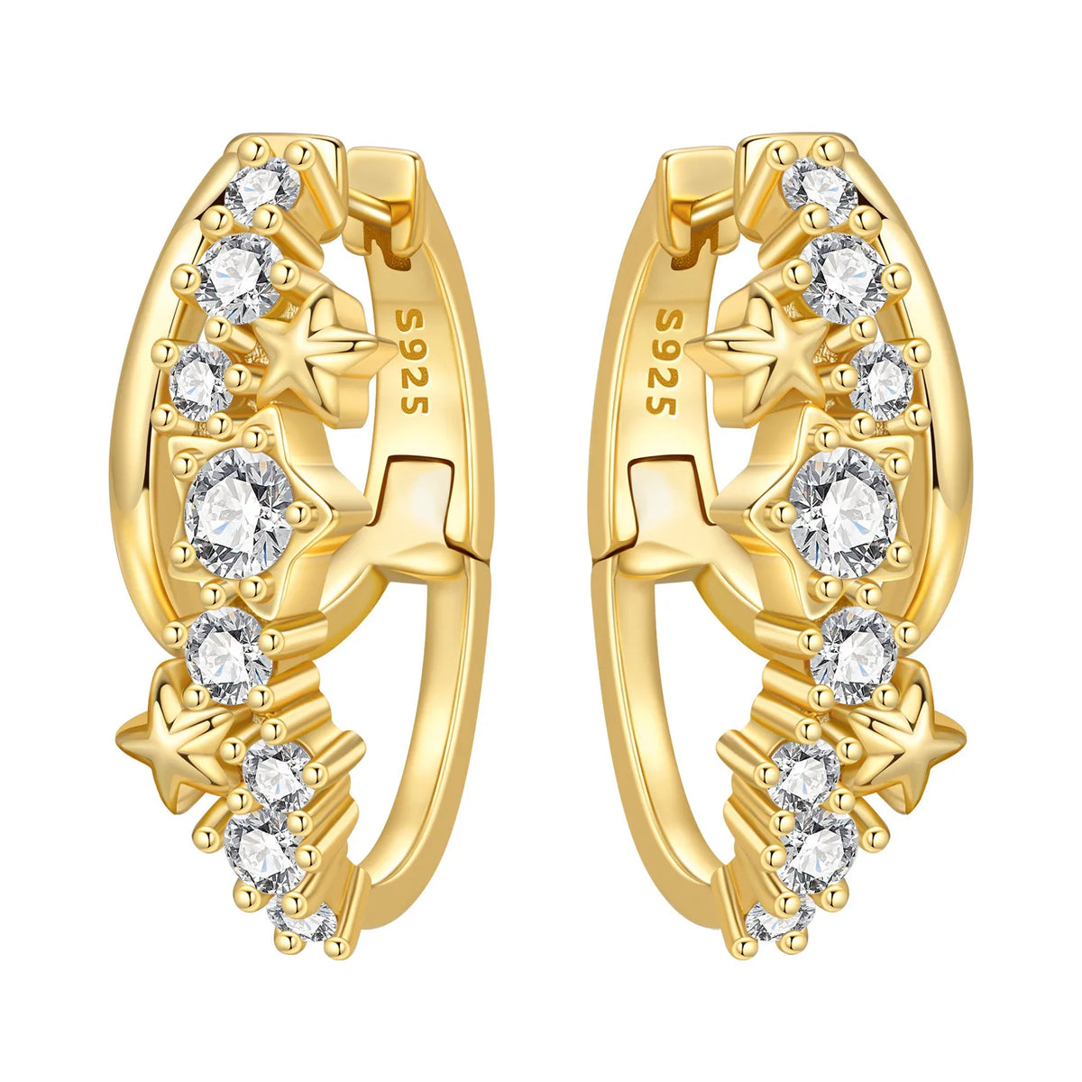 Orstarry Original 925 Sterling Silver Double Circle Colored Starry Sky Earrings Women Hoop Earring Anniversary Jewelry Gifts