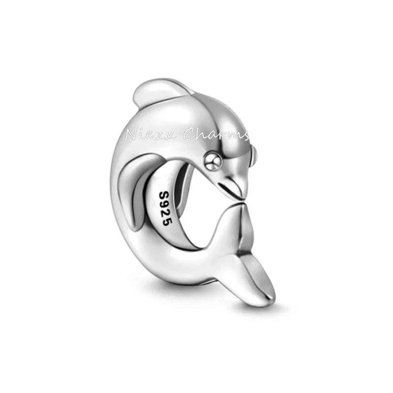 New 925 Sterling Silver Charm Fit Original Bracelet Accessories Women Jewelry Blue Ocean Series Mermaid Sea Shell Octopus
