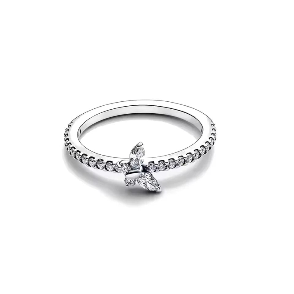 New S925 Silver Shining zircon Ring Women Geometric Design Minimalist Fashion Jewelry Engagement Wedding Party Gifts Trendy