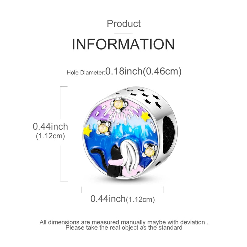 925 Silver Charms Van Gogh Starry Night Easter Egg Beads Pendant Fit 925 Original Bracelet DIY Woman Jewelry Gift