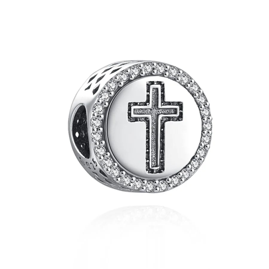 Europe New 925 Silver Tai Chi Bead Buddha Charm cross Saint Pendant DIY Women man Jewelry Fit Original Bracelet Accessories Gift