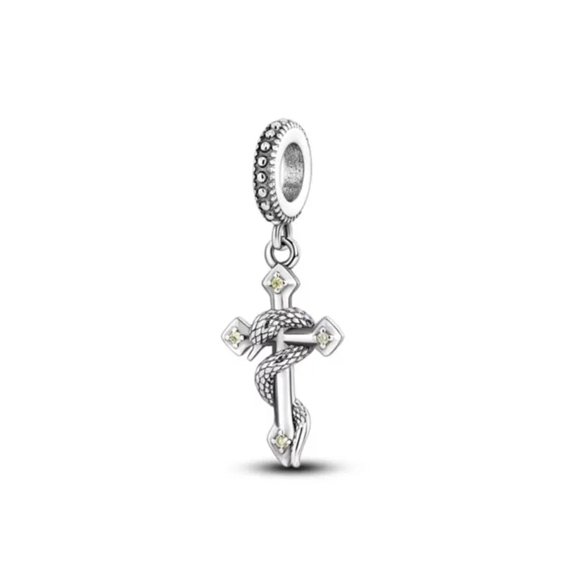 Europe New 925 Silver Tai Chi Bead Buddha Charm cross Saint Pendant DIY Women man Jewelry Fit Original Bracelet Accessories Gift