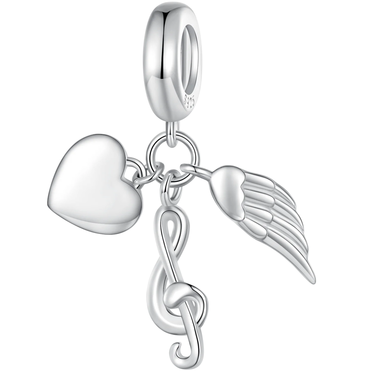 WOSTU 925 Sterling Silver Stars Heart Shape Cute Charms Bead For Women Fit Original Bracelet Necklace Valentine Jewelry Gift DIY