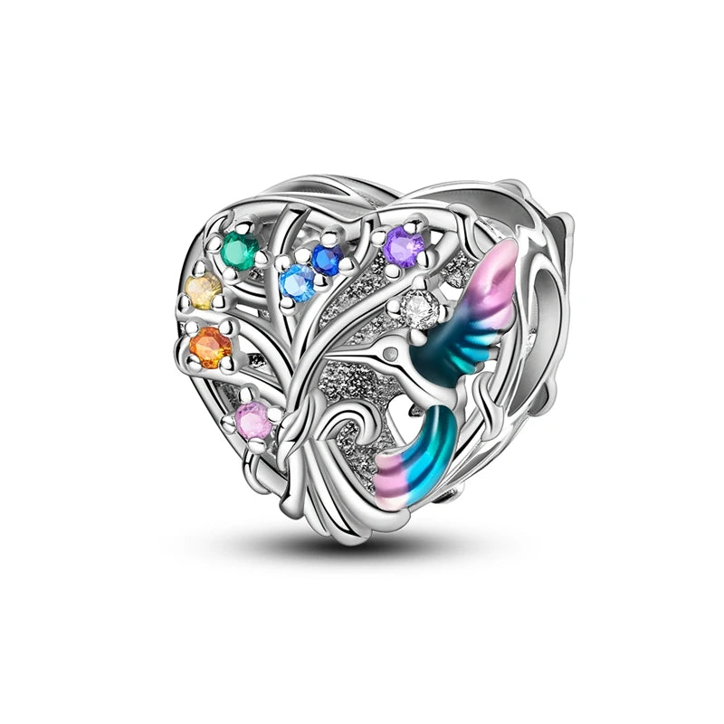 Heart Shape Series 925 Sterling Silver Charms Beads Fit Original Bangle Bracelet Pendants Diy Jewelry Gift For Women