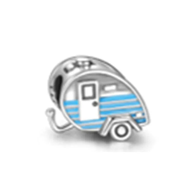 925 Silver Means Of Transportation Helmet Airplane Automobile Charms Fit Original Bracelet Bead Trinket DIY Women Jewelry Gift