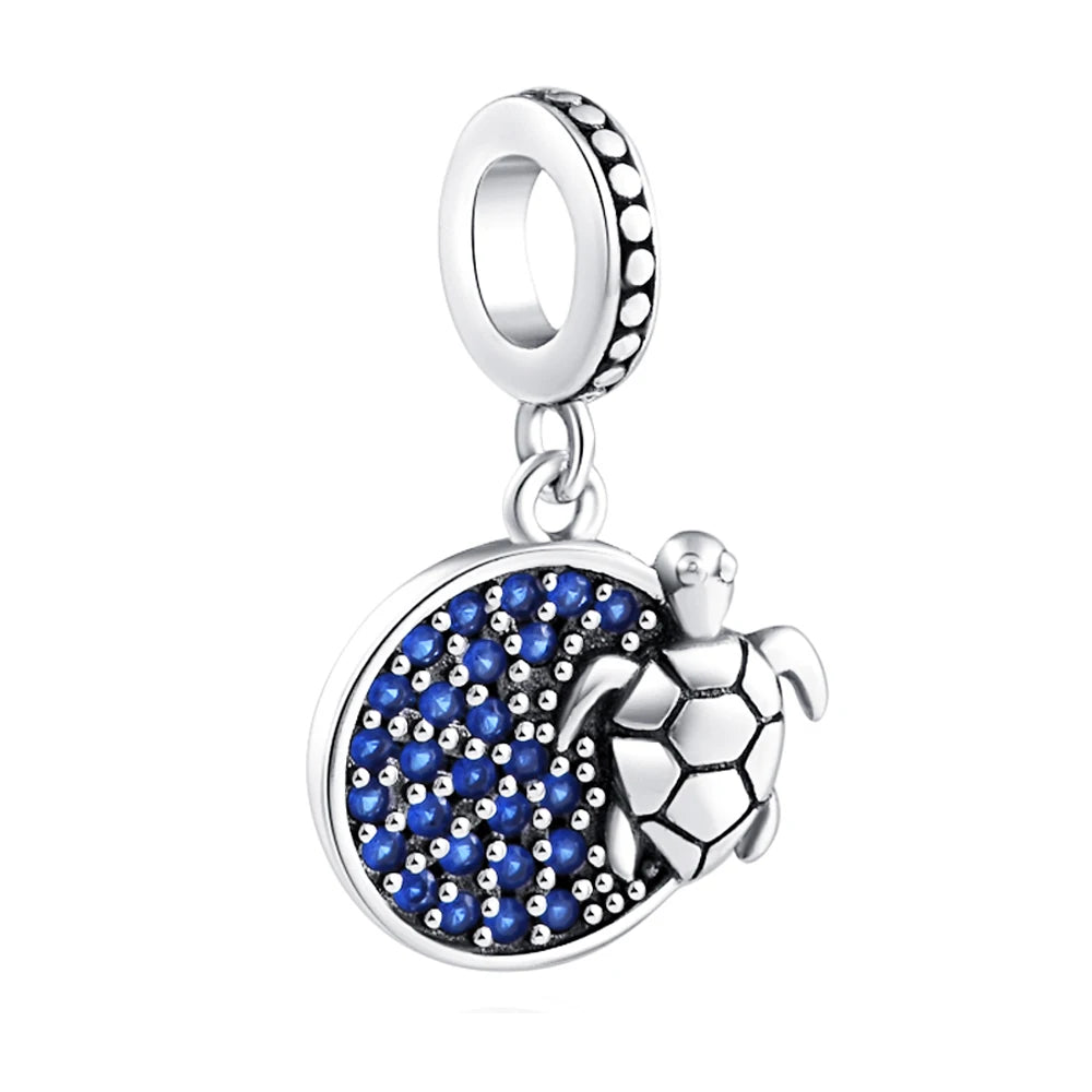 New 925 Sterling Silver Charm Fit Original Bracelet Accessories Women Jewelry Blue Ocean Series Mermaid Sea Shell Octopus