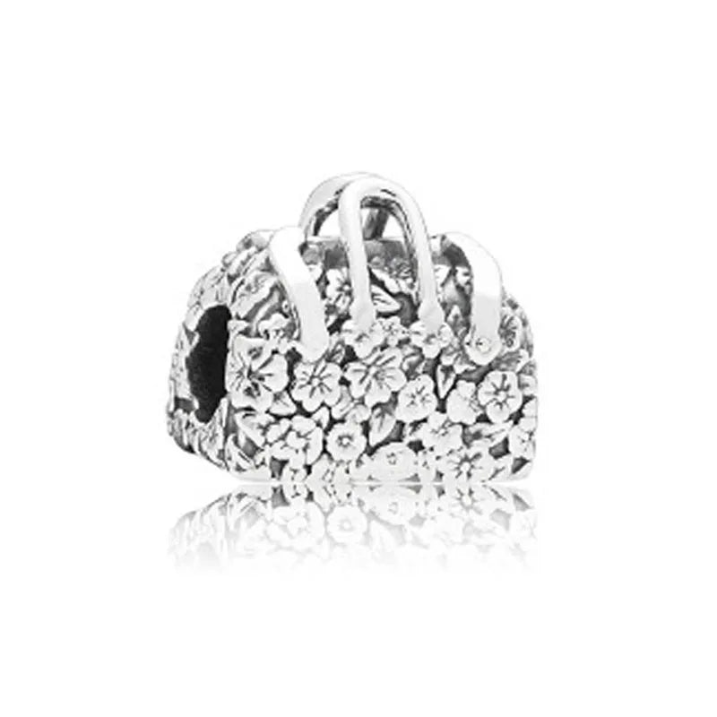 High Quality 925 Silver White Pink Zircon Bead Clip Daisy, Car, Bag Suitable For Original Bracelets DIY AccessoriesCharm Jewelry