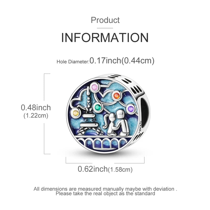 925 Silver Charms Van Gogh Starry Night Easter Egg Beads Pendant Fit 925 Original Bracelet DIY Woman Jewelry Gift