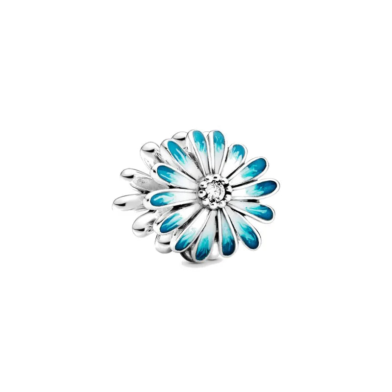 High Quality 925 Silver White Pink Zircon Bead Clip Daisy, Car, Bag Suitable For Original Bracelets DIY AccessoriesCharm Jewelry