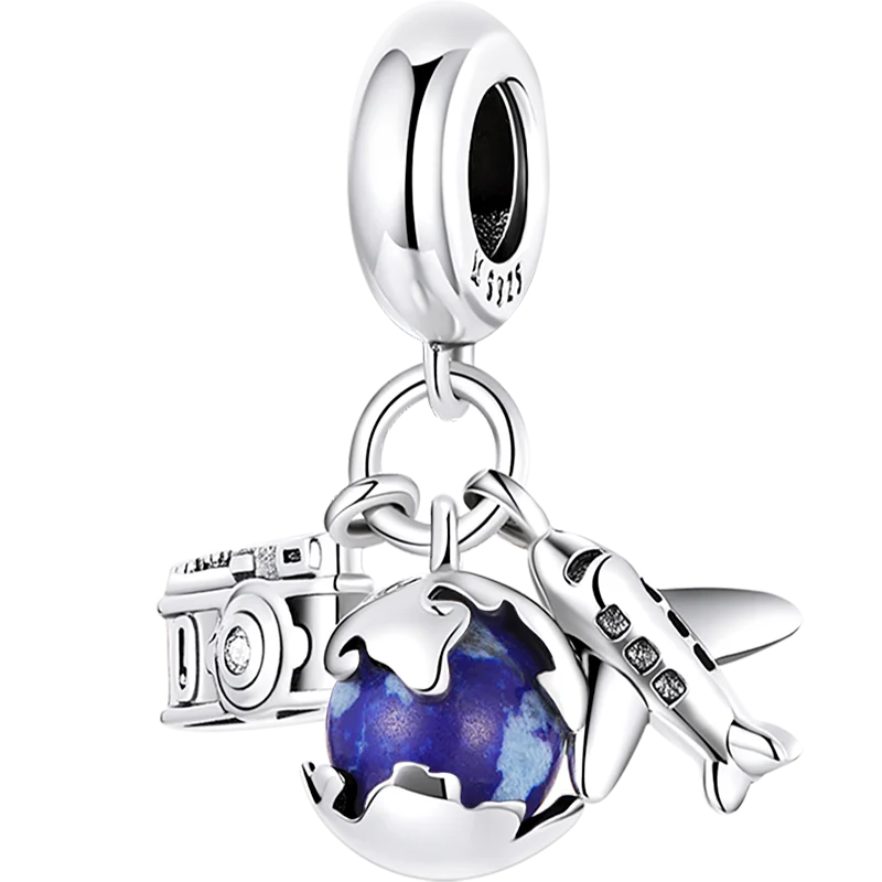 WOSTU 925 Sterling Silver Stars Heart Shape Cute Charms Bead For Women Fit Original Bracelet Necklace Valentine Jewelry Gift DIY