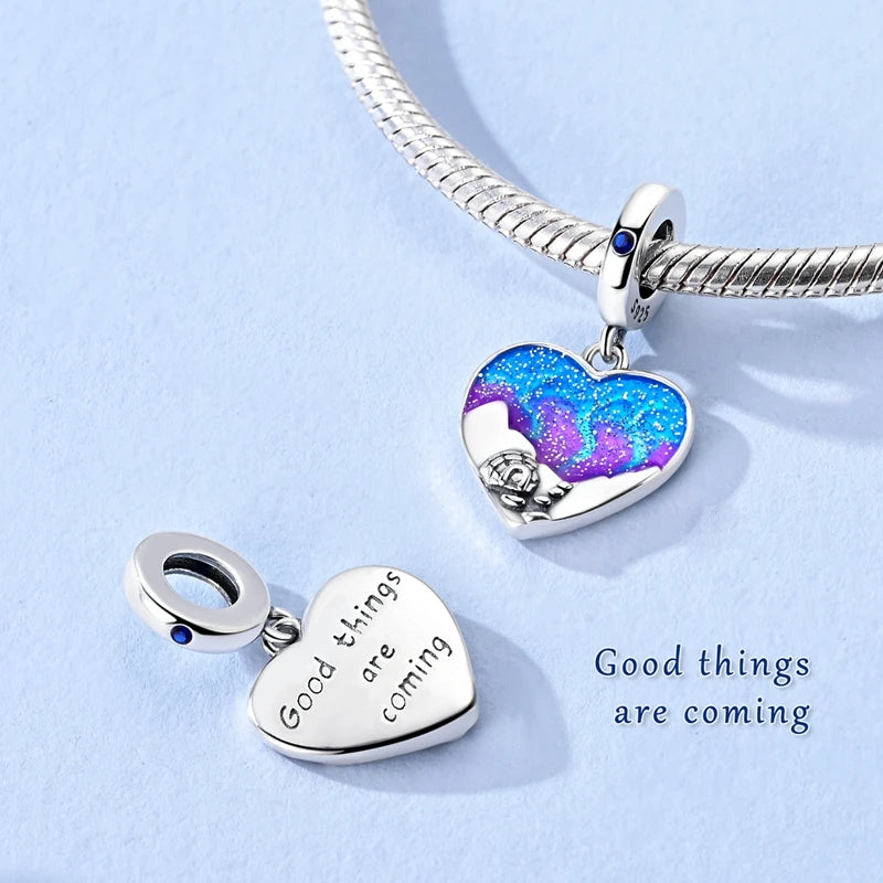 925 Silver Charms Van Gogh Starry Night Easter Egg Beads Pendant Fit 925 Original Bracelet DIY Woman Jewelry Gift