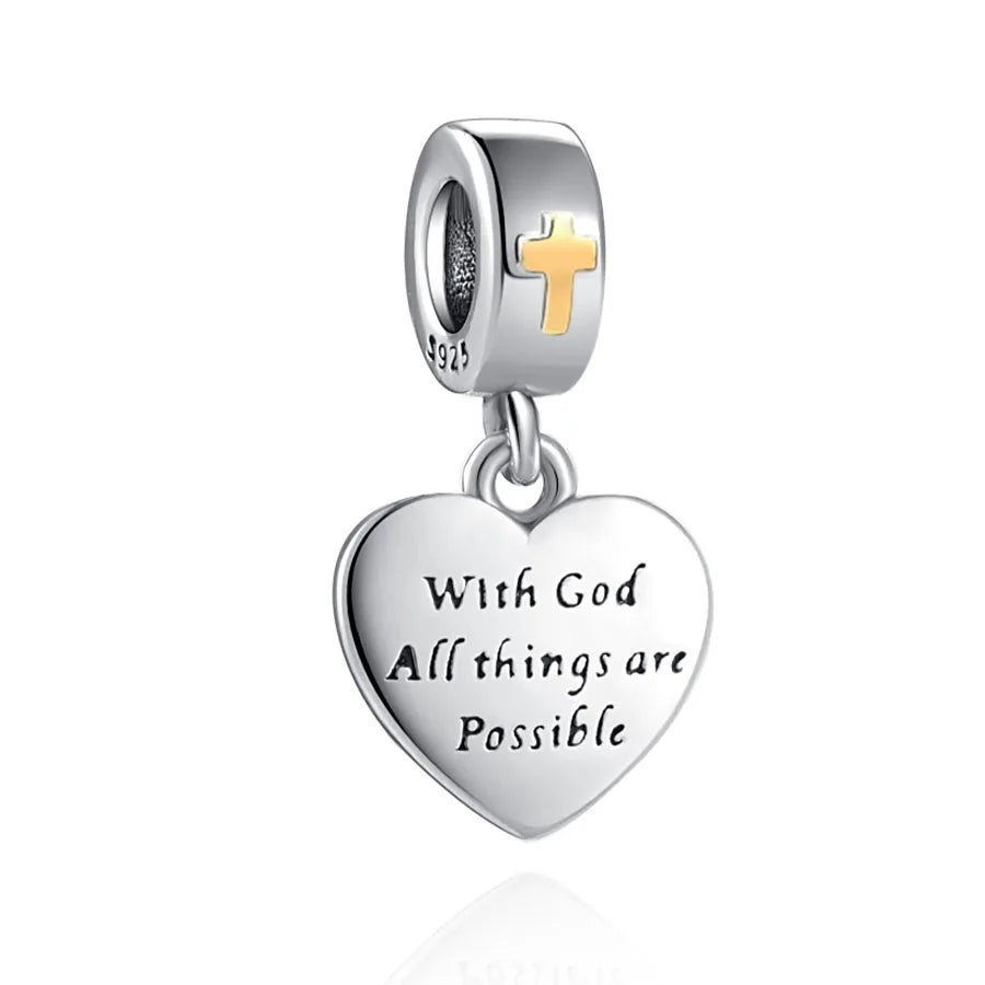 Europe New 925 Silver Tai Chi Bead Buddha Charm cross Saint Pendant DIY Women man Jewelry Fit Original Bracelet Accessories Gift