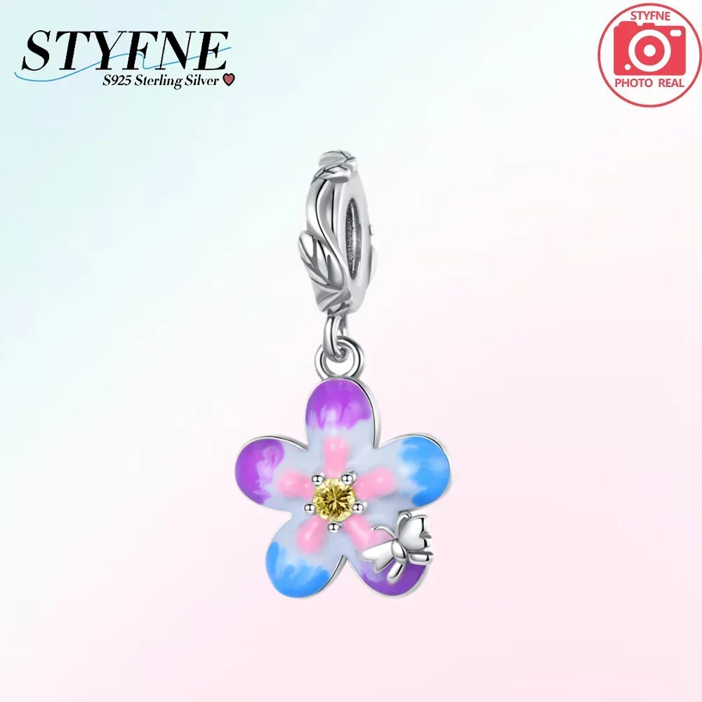 Exquisite 925 Sterling Silver Polychromatic Zircon Star Turtle Starfish Charms Beads Fit Original Bracelet Jewelry Holiday Gift