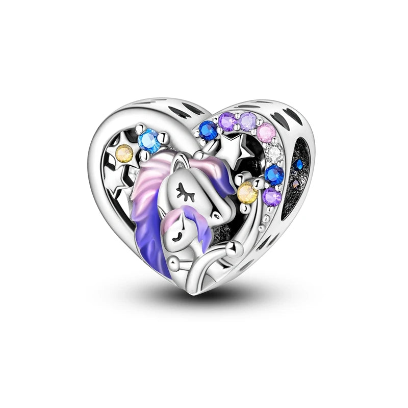 Heart Shape Series 925 Sterling Silver Charms Beads Fit Original Bangle Bracelet Pendants Diy Jewelry Gift For Women
