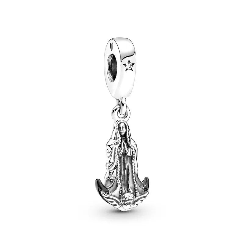 Europe New 925 Silver Tai Chi Bead Buddha Charm cross Saint Pendant DIY Women man Jewelry Fit Original Bracelet Accessories Gift