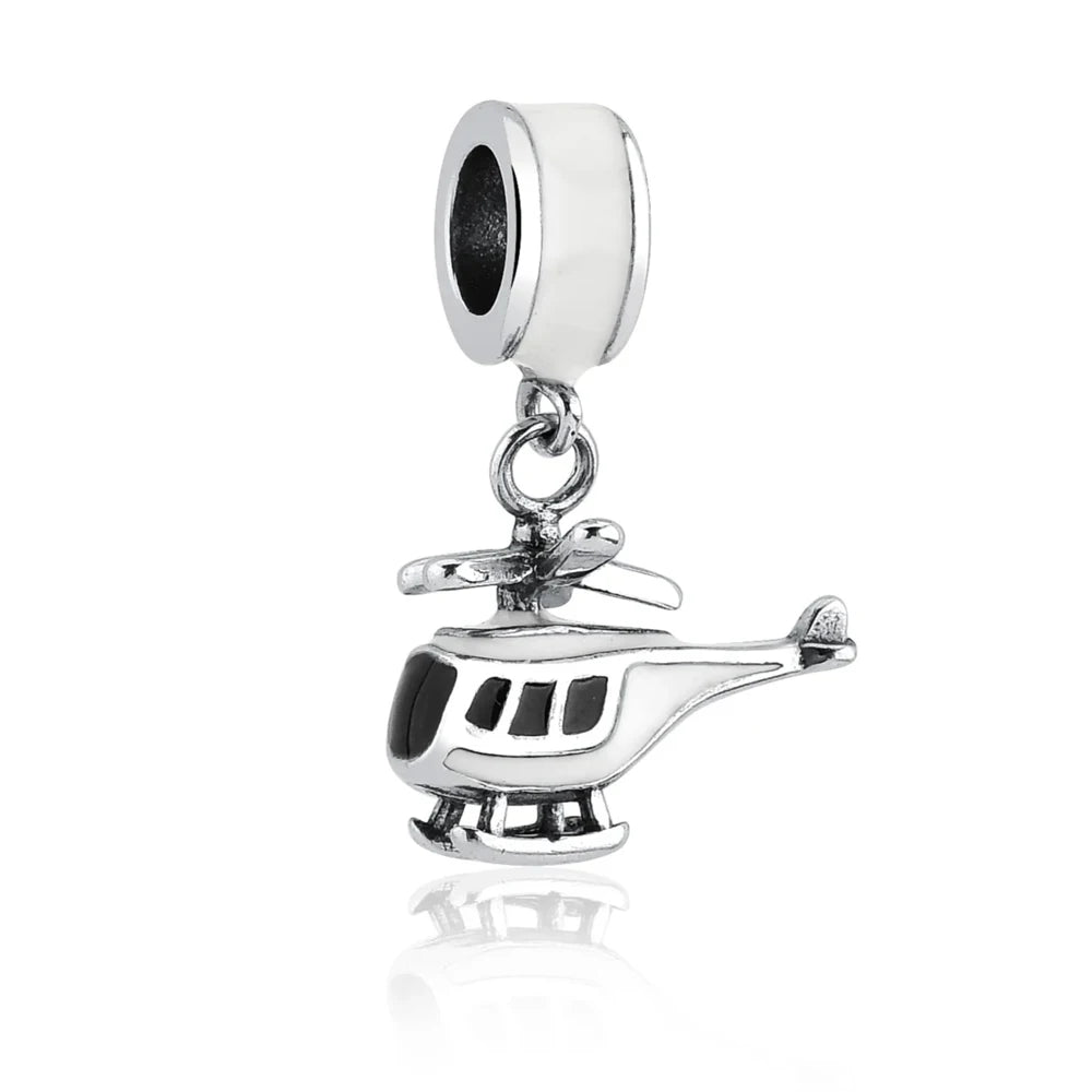 925 Silver Means Of Transportation Helmet Airplane Automobile Charms Fit Original Bracelet Bead Trinket DIY Women Jewelry Gift
